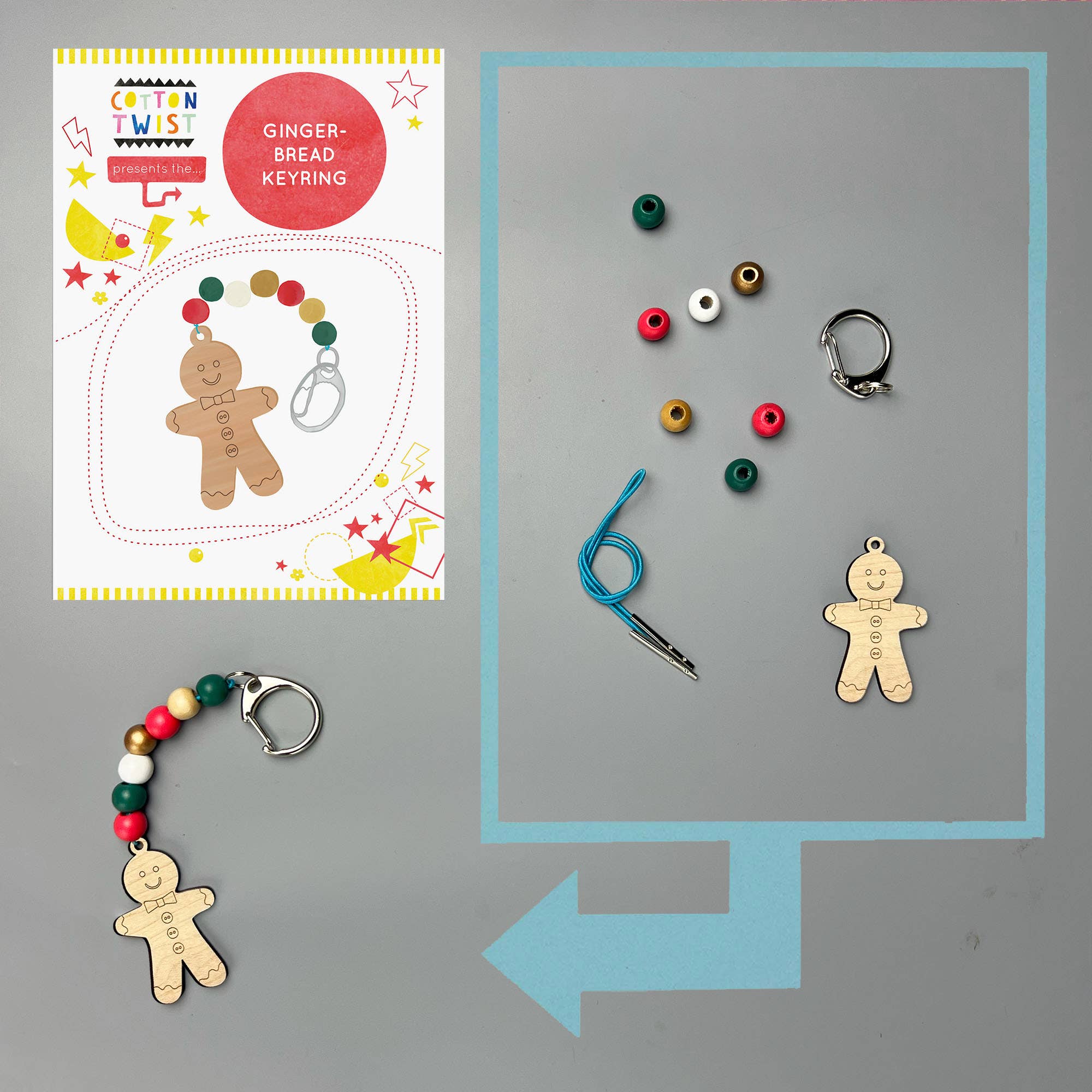 Porte-clés en forme de personnage en pain d'épice Cotton Twist Porte-clés en forme de personnage en pain d'épice myplayground
