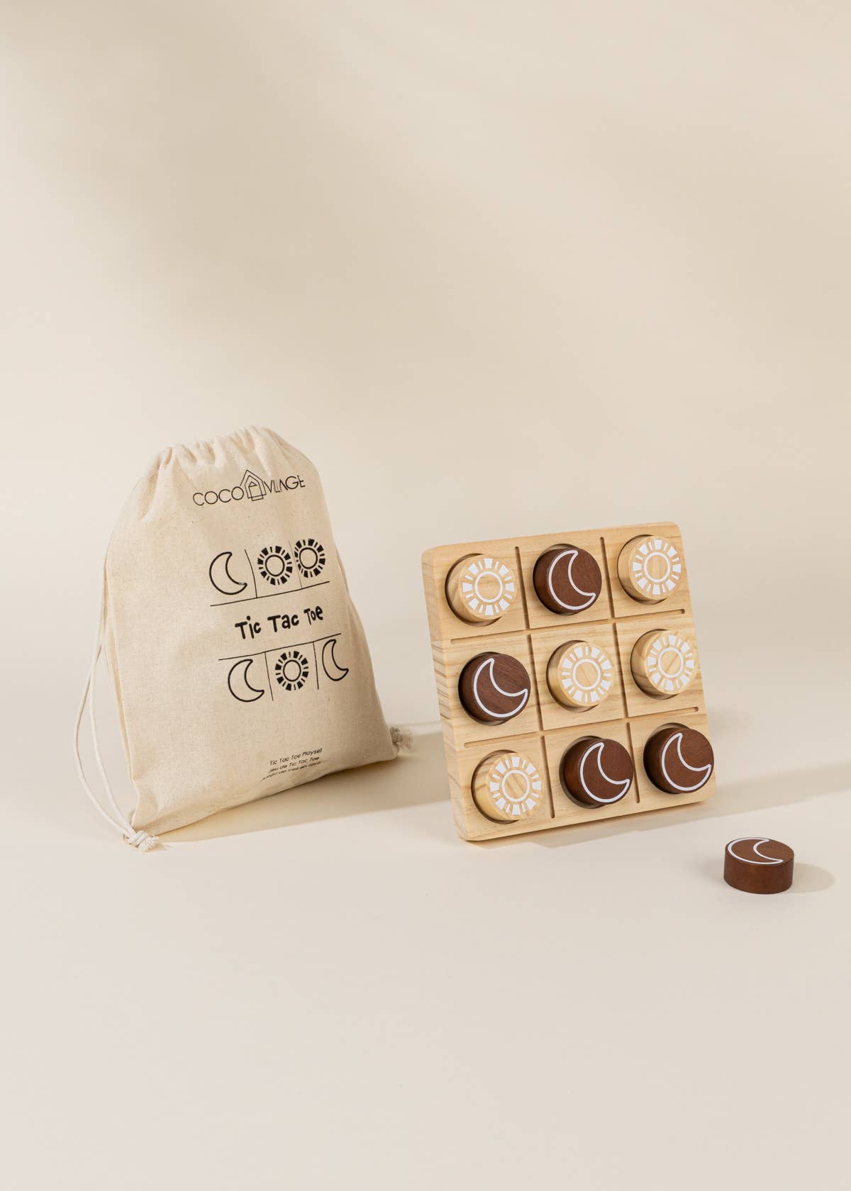 Set de jeu Tic Tac Toe en bois Coco Village Set de jeu Tic Tac Toe en bois myplayground