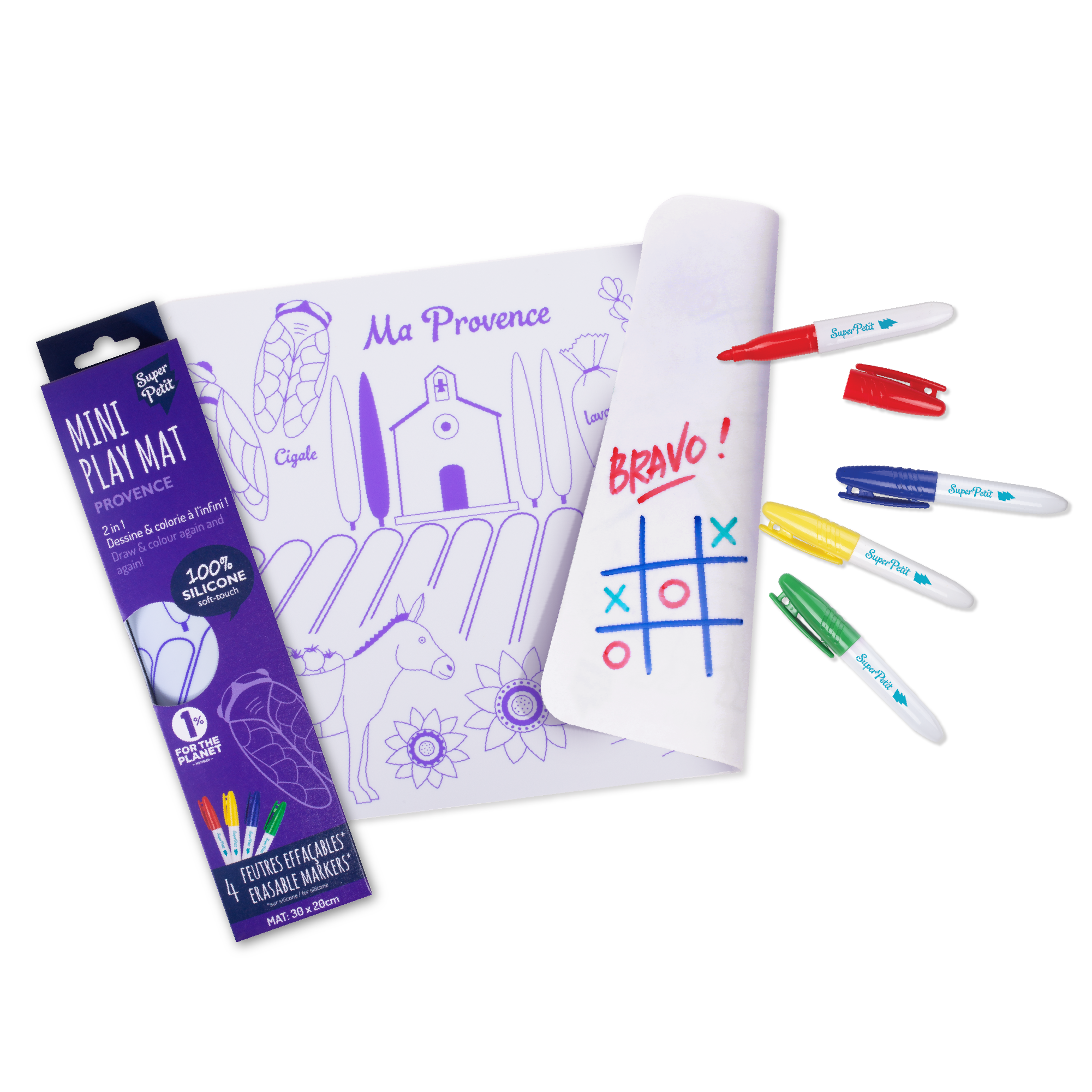 Coloriage éducatif: miniPlaymat 2en1- PROVENCE- Réversible SuperPetit Coloriage éducatif: miniPlaymat 2en1- PROVENCE- Réversible myplayground