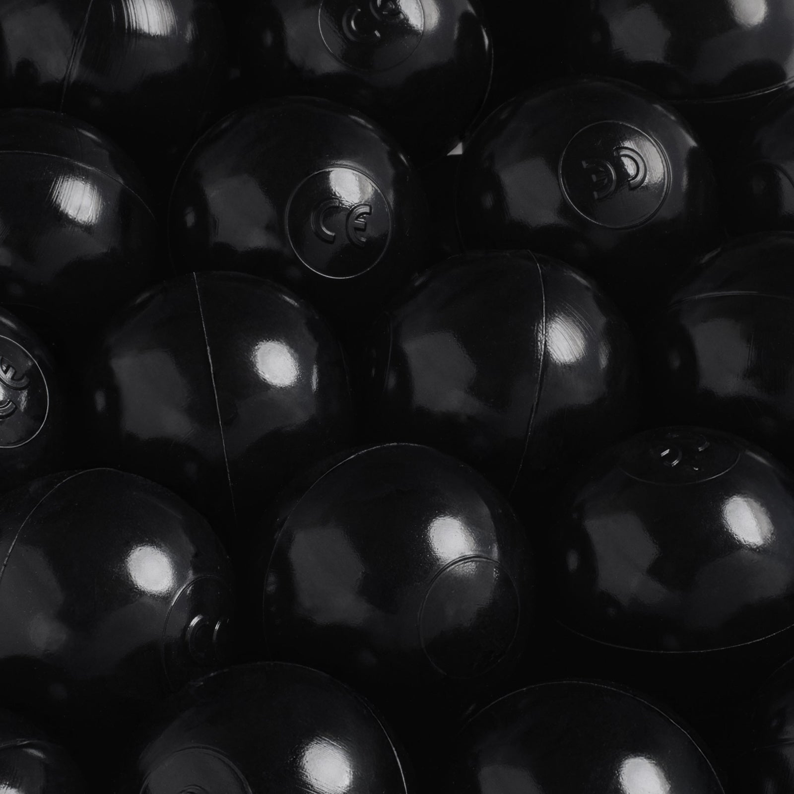 Piscine à balles - ronde 90x30 cm, gris clair, coton (+ 200 boules rouge, noir, transparentes) -Plush Nest- Misioo Misioo myplayground