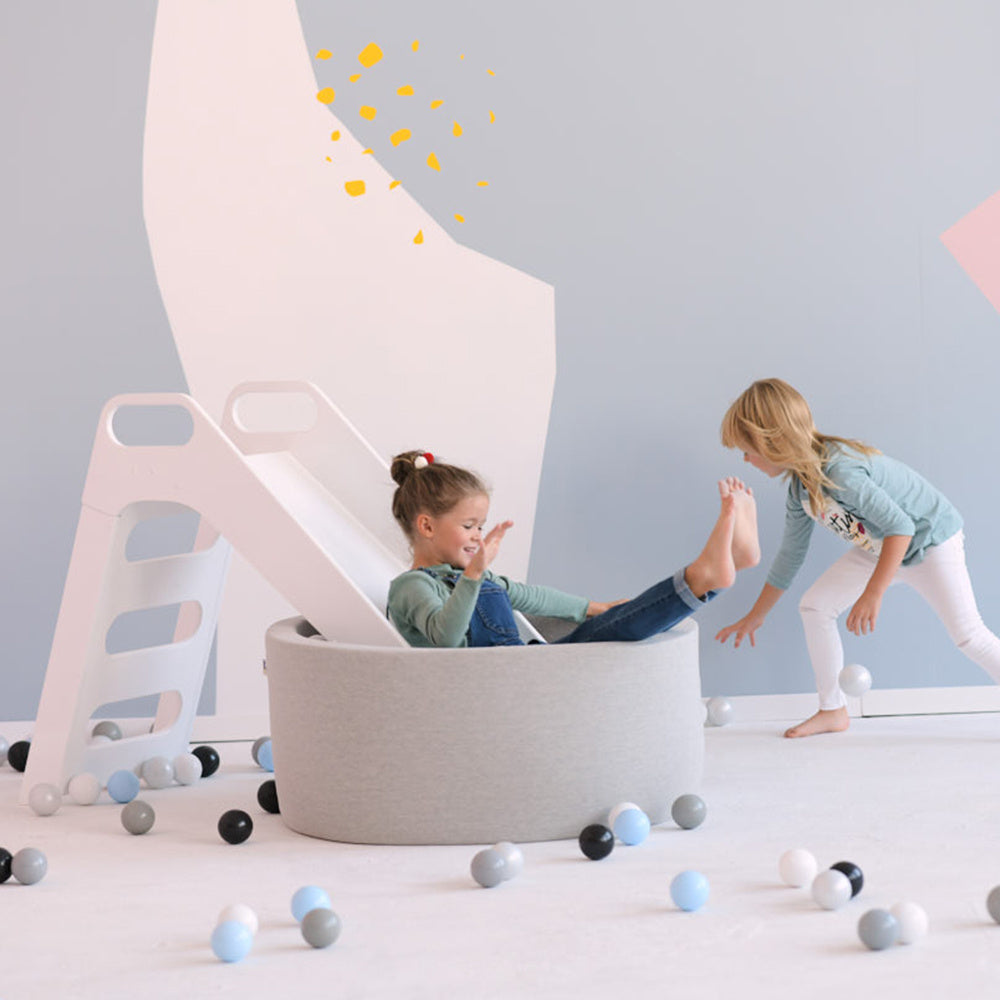 PLUSH NEST - Misioo - Piscine à balles, 90x30 cm, ronde, gris clair, coton, Smart Misioo PLUSH NEST - Misioo - Piscine à balles, 90x30 cm, ronde, gris clair, coton, Smart myplayground