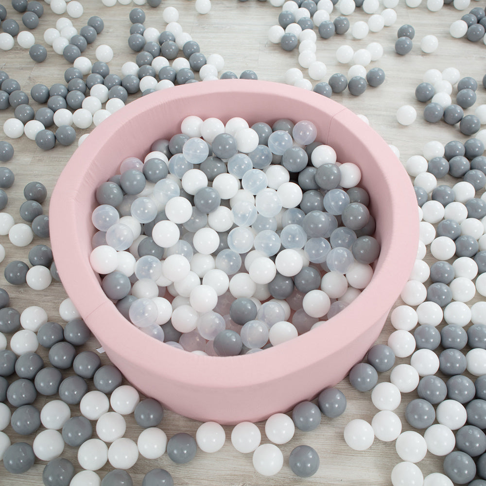 Piscine à balles - ronde 90x30 cm, coton rose - Plush Nest - Misioo Misioo myplayground