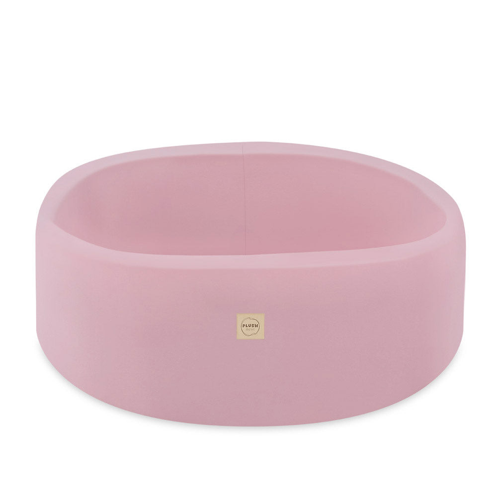 Piscine à balles - ronde 90x30 cm, rose, coton (+ 200 boules rose clair, argent, perle) -Plush Nest- Misioo Misioo myplayground