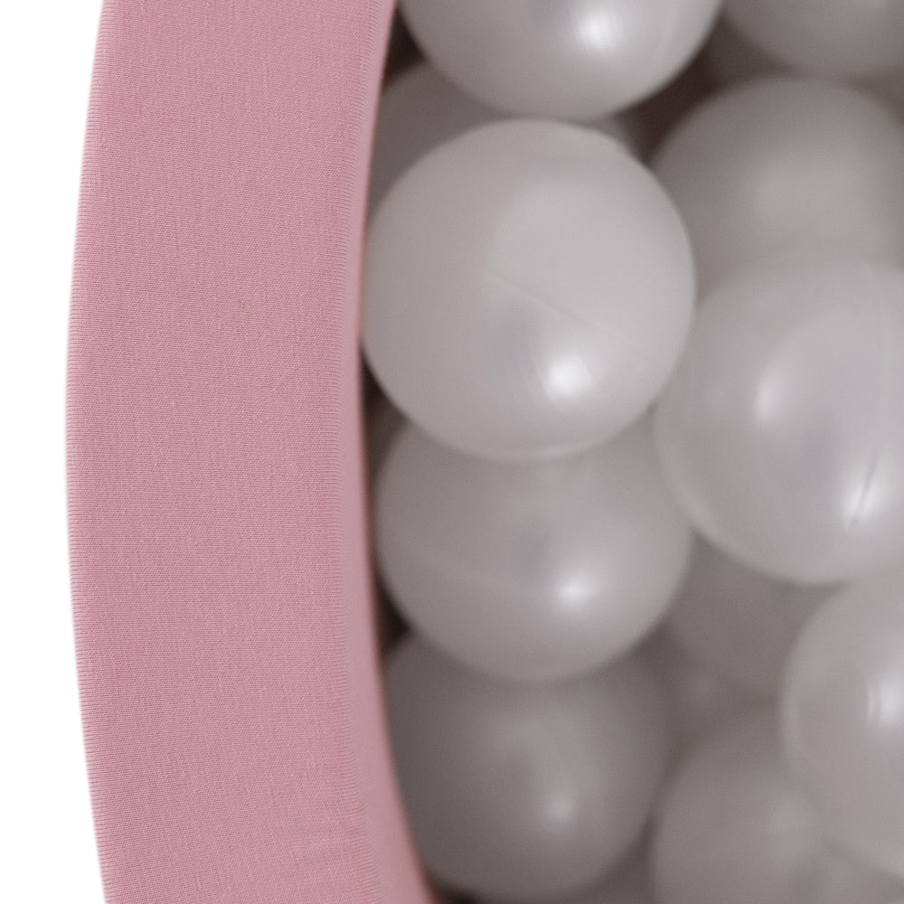 Piscine à balles - ronde 90x30 cm, coton rose - Plush Nest - Misioo Misioo myplayground