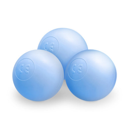 200 boules rondes en plastique (Ø 7 cm – perle, bleue, argent)