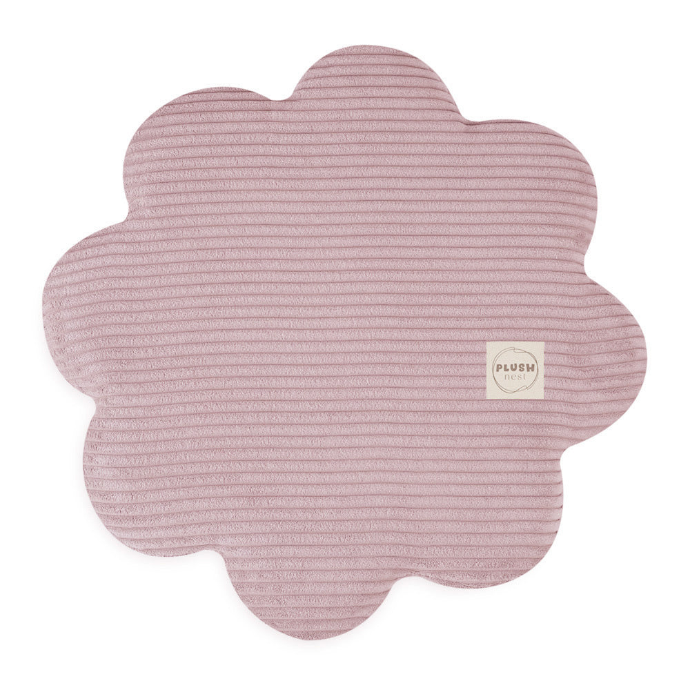 Pouf fleur 54x25 cm - Velours côtelé rose clair premium - PLUSH NEST Misioo Pouf fleur 54x25 cm - Velours côtelé rose clair premium - PLUSH NEST myplayground