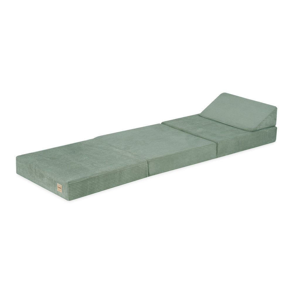 Matelas Foldie large avec appui-tête - Velours côtelé vert premium - PLUSH NEST Misioo Matelas Foldie large avec appui-tête - Velours côtelé vert premium - PLUSH NEST myplayground