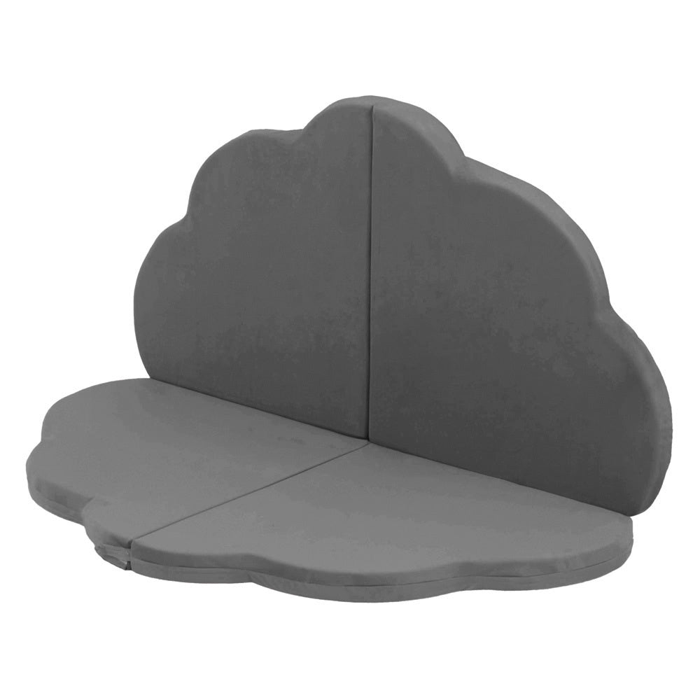 Tapis Fleur - 160x160x5 cm, velours gris, tapis de jeu - Plush Nest  Misioo  myplayground