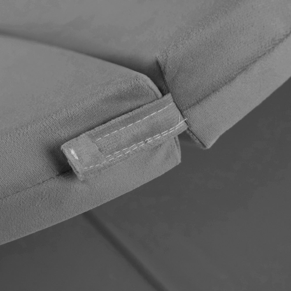 Tapis Fleur - 160x160x5 cm, velours gris, tapis de jeu - Plush Nest Misioo myplayground