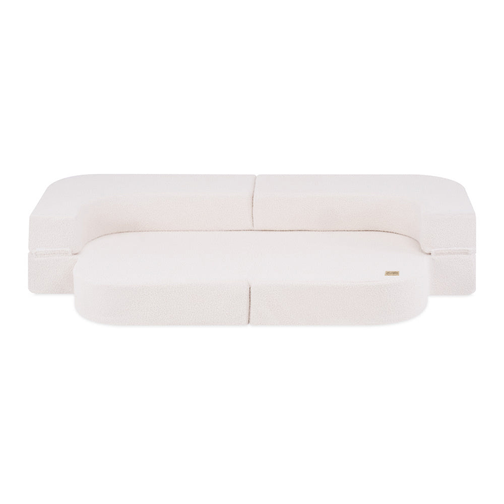 Canapé-lit Foldie - Agneau crème, lavable, imperméable - Plush Nest Misioo myplayground