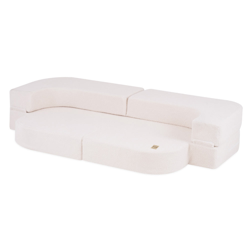 Canapé-lit Foldie - Agneau crème, lavable, imperméable - Plush Nest Misioo myplayground