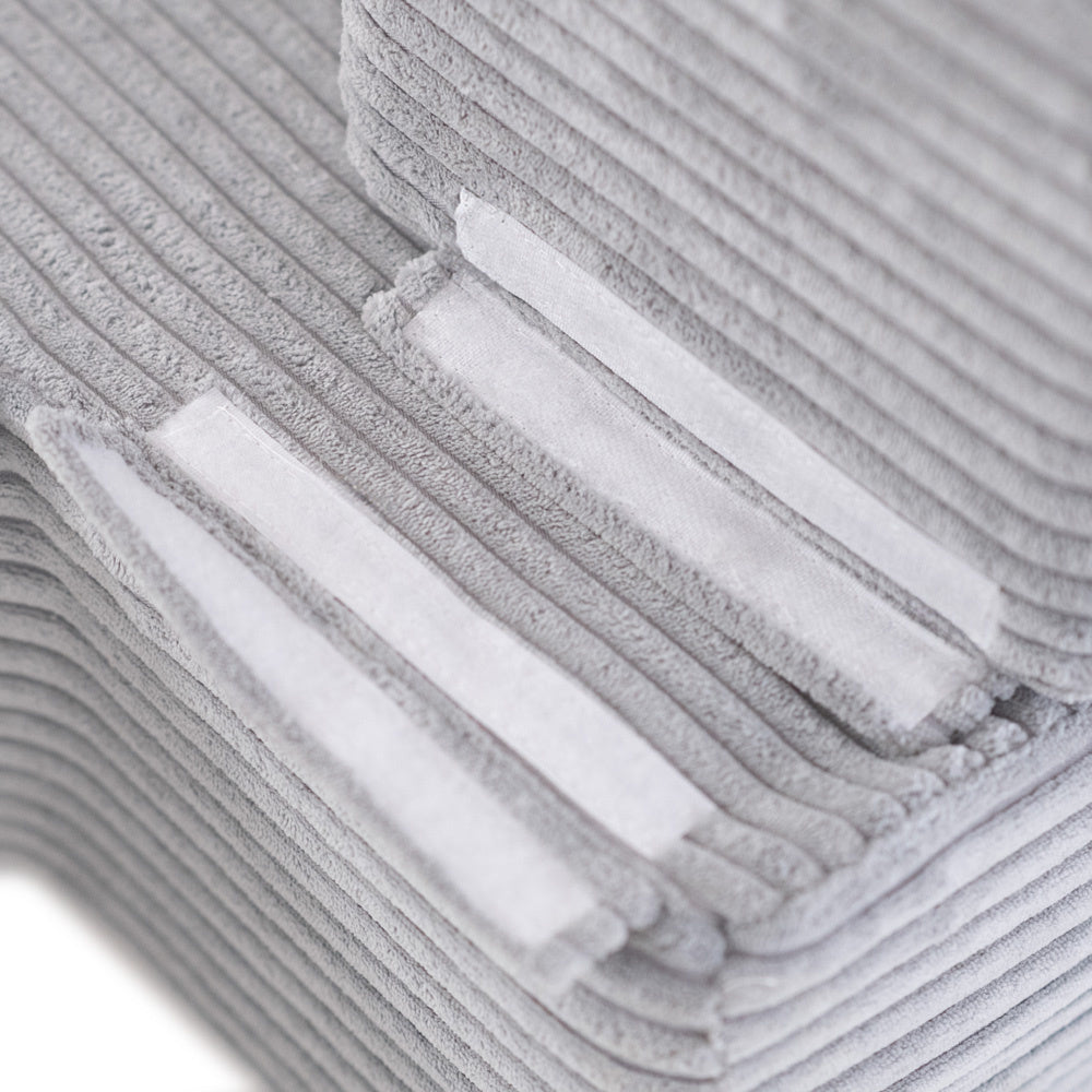 Canapé-lit Foldie - Velours côtelé gris premium, lavable, imperméable - Plush Nest Misioo myplayground