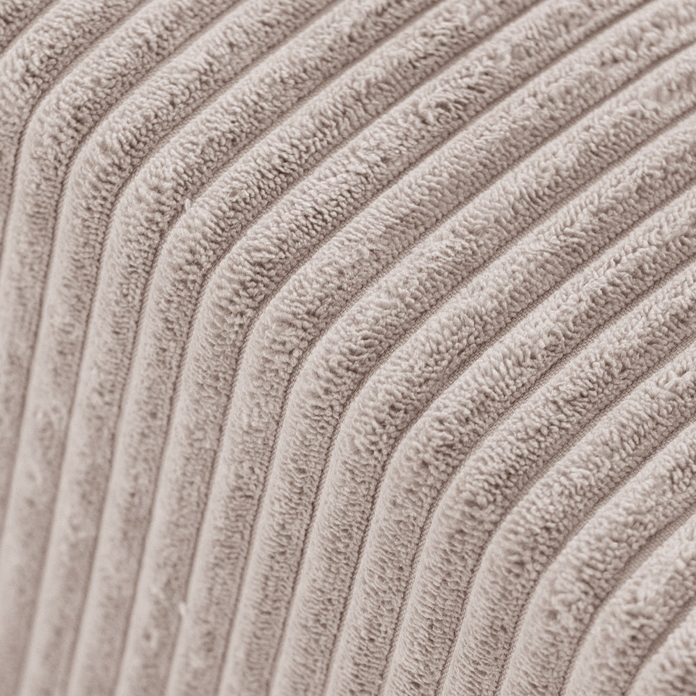 Pouf rond 40x30 cm - Velours côtelé beige premium, coussin de sol- Plush Nest  Misioo  myplayground