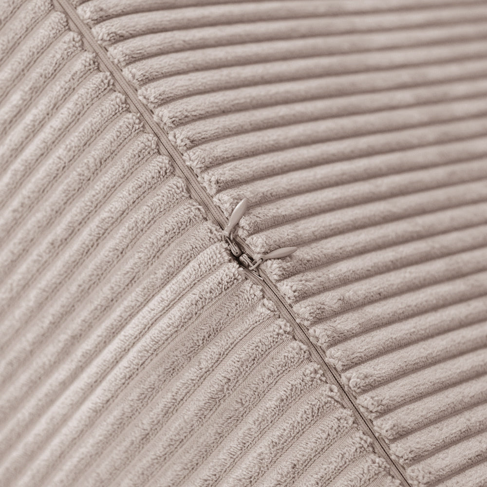 Pouf rond 40x30 cm - Velours côtelé beige premium, coussin de sol- Plush Nest  Misioo  myplayground