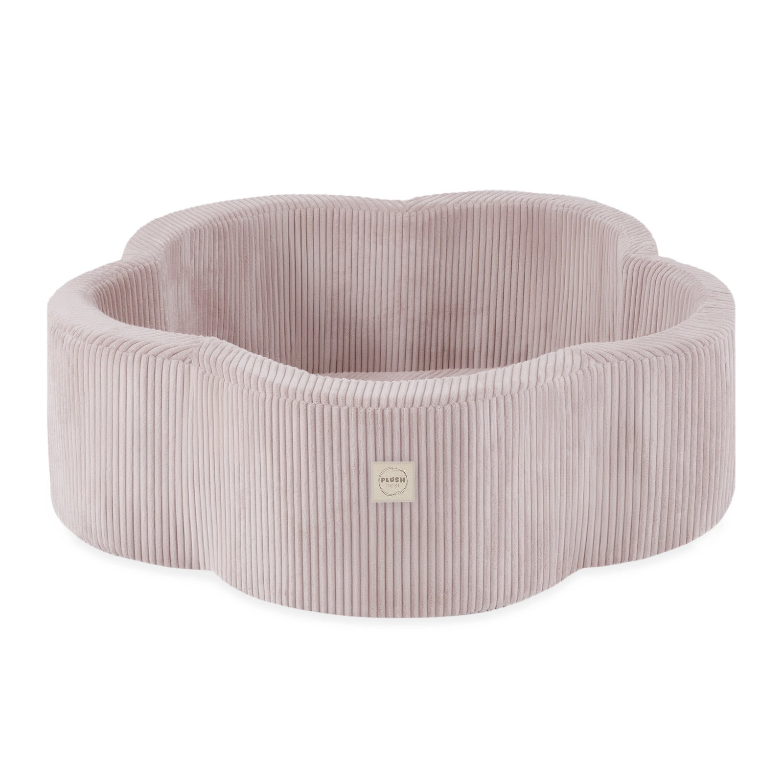 Piscine à balles - 95x30, rose clair, velours côtelé premium, Floral Fun Zone (+ 200 boules perle, perle rose clair, or) -Plush nest- Misioo Misioo myplayground