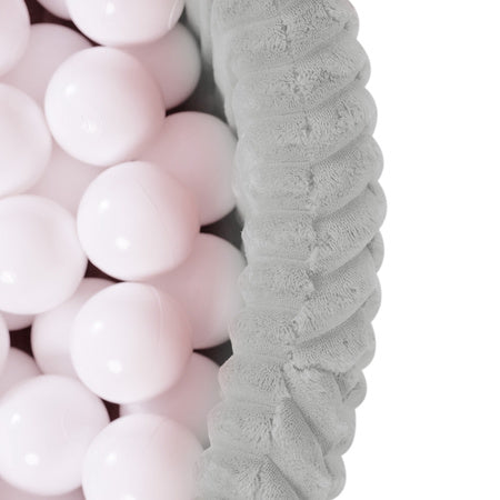 Piscine à balles - ronde 90x30 cm, Gris Velours Côtelé Premium - Plush Nest - Misioo Piscine à balles Misioo myplayground