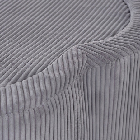 design élégant en tissu gris velours côtelé, parfaite pour la motricité fine.