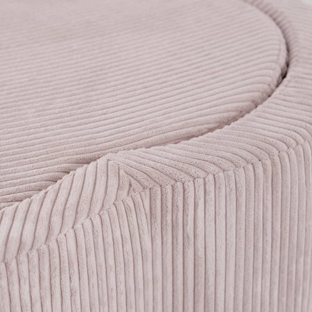 Piscine pour tout-petits Floral Fun Zone en forme de fleur, tissu en velours côtelé premium rose clair, rembourrage mousse, espace de jeu sécurisé.