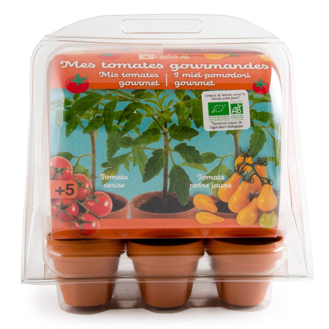 Serre 6 pots - Tomates Bio enfants - Kit créatif de jardinage Enfant Radis Et Capucine Serre 6 pots - Tomates Bio enfants - Kit créatif de jardinage Enfant myplayground