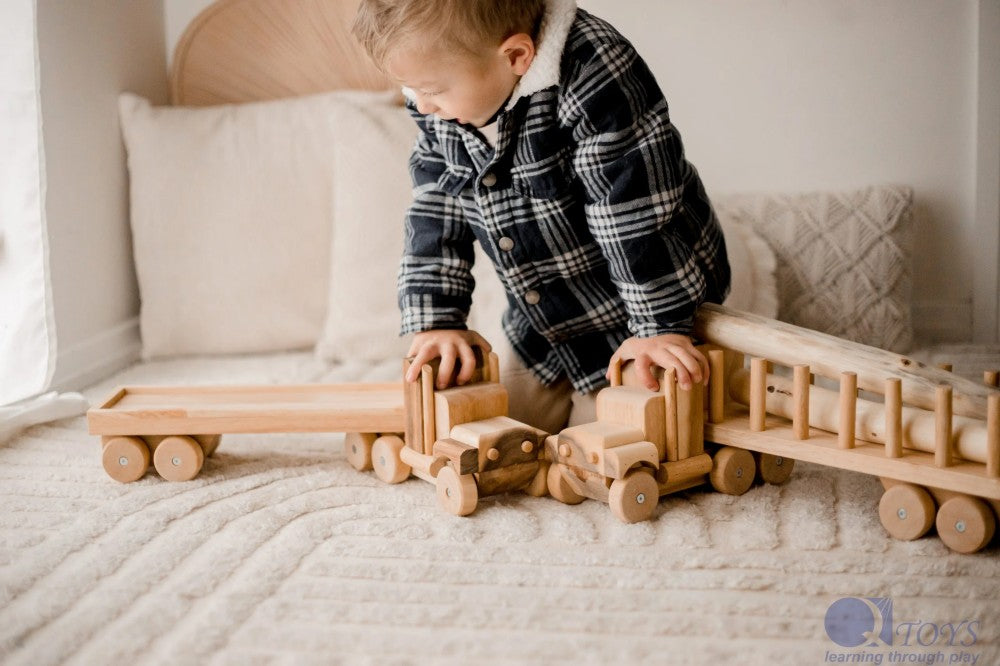 Camion à bois QToys USA myplayground