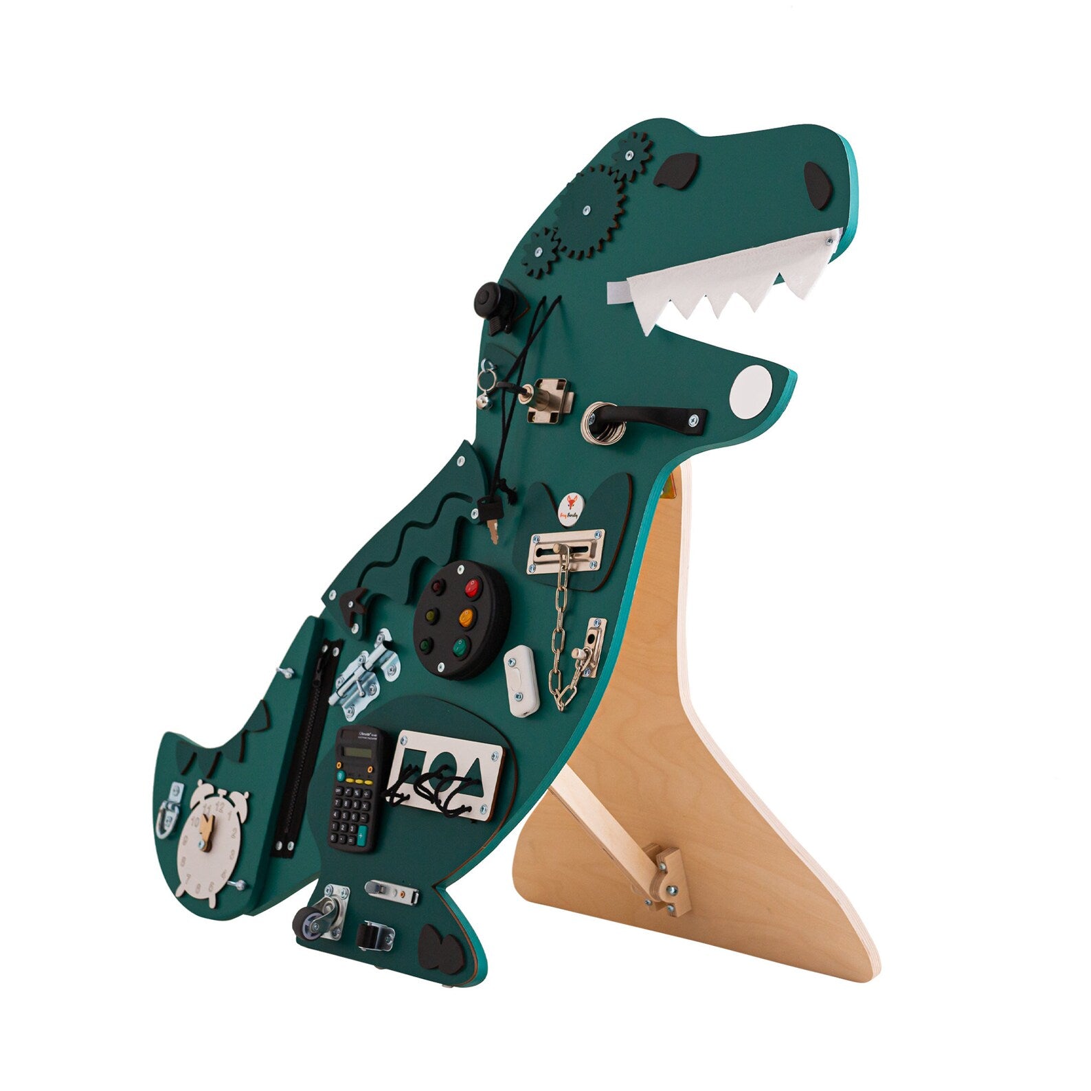 Kosma dinosaure Busy Board - Planche sensorielle - Jeu de motricite fine ( 3 ans et + ) FoxyFamily Kosma dinosaure Busy Board - Planche sensorielle - Jeu de motricite fine ( 3 ans et + ) myplayground