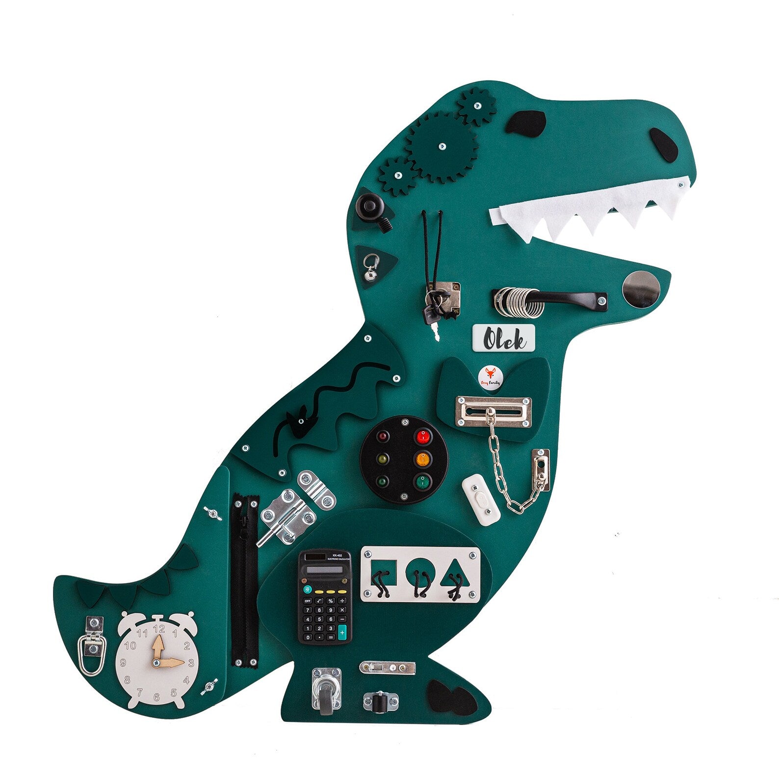 Kosma dinosaure Busy Board - Planche sensorielle - Jeu de motricite fine ( 3 ans et + ) FoxyFamily Kosma dinosaure Busy Board - Planche sensorielle - Jeu de motricite fine ( 3 ans et + ) myplayground