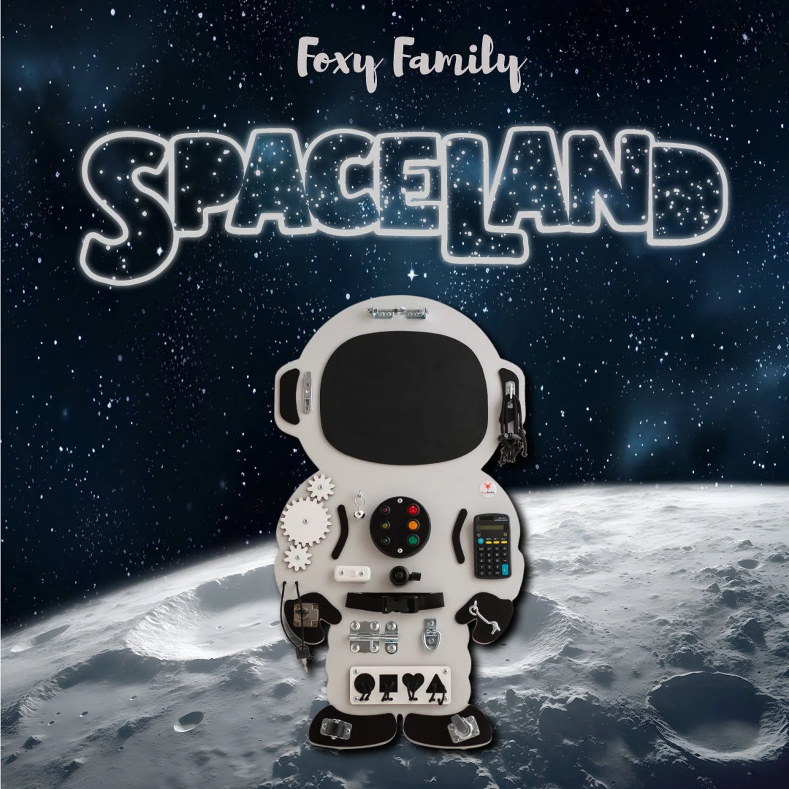 Astronaute Busy Board - Planche sensorielle - Jeu de motricite fine pour enfant (3 ans et +) FoxyFamily Astronaute Busy Board - Planche sensorielle - Jeu de motricite fine pour enfant (3 ans et +) myplayground