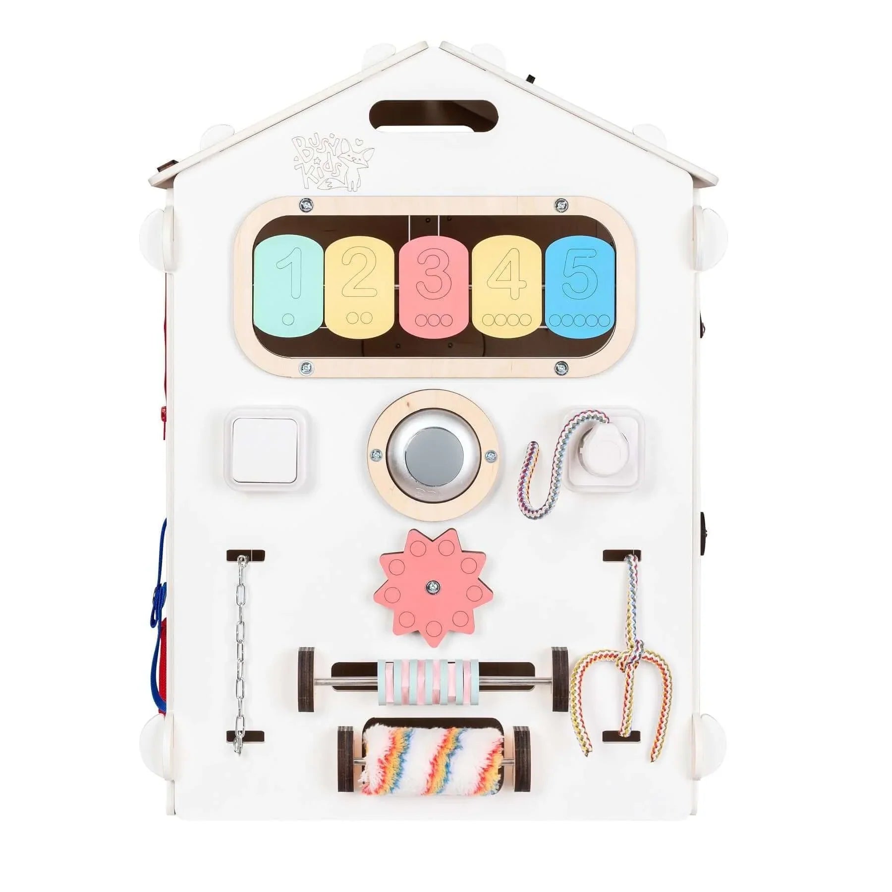 Ensemble Maisonnette Blanche et Cube Interactif - Bois Natura, 12 à 18 mois - BusyKids BusyKids myplayground