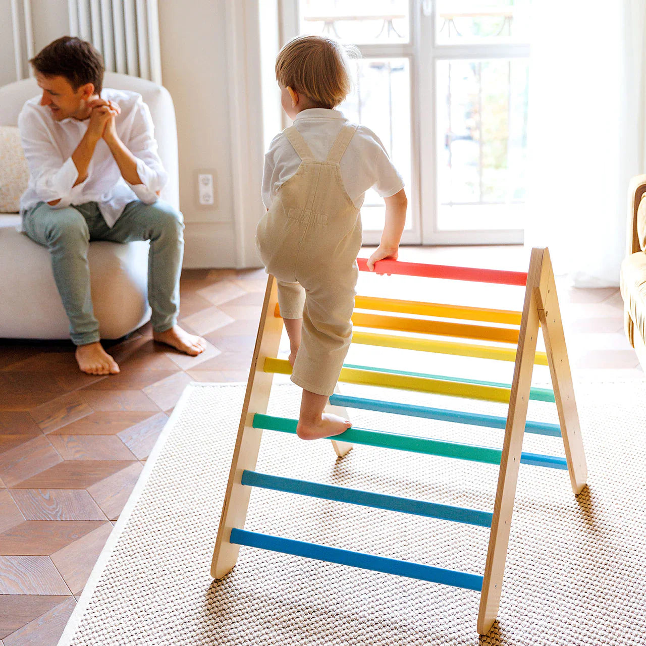 BusyKids - Triangle de Motricité Pikler Couleurs Arc-en-ciel - Bois Natura - 12 à 18 mois BusyKids BusyKids - Triangle de Motricité Pikler Couleurs Arc-en-ciel - Bois Natura - 12 à 18 mois myplayground