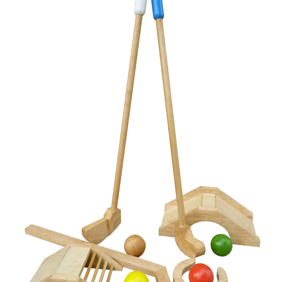 kit de minigolf - motricité, bois naturel, 3 ans+ - qtoys Jeux d'éveil QToys USA kit de minigolf - motricité, bois naturel, 3Kit de Mini-Golf en Bois pour Enfants dès 3 Ans - Qtoys | Jouet Montessori Durable ans+ - qtoys myplayground