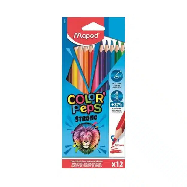 Lot de 12 crayons de couleur Color’Peps Strong – MAPED