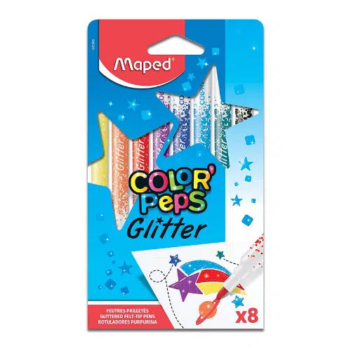 Lot de 8 feutres pailletés Color’Peps Glitter – MAPED