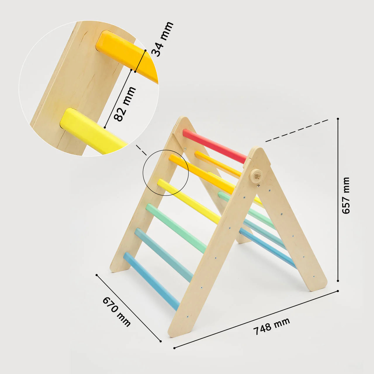 BusyKids - Triangle de Motricité Pikler Couleurs Arc-en-ciel - Bois Natura - 12 à 18 mois BusyKids BusyKids - Triangle de Motricité Pikler Couleurs Arc-en-ciel - Bois Natura - 12 à 18 mois myplayground