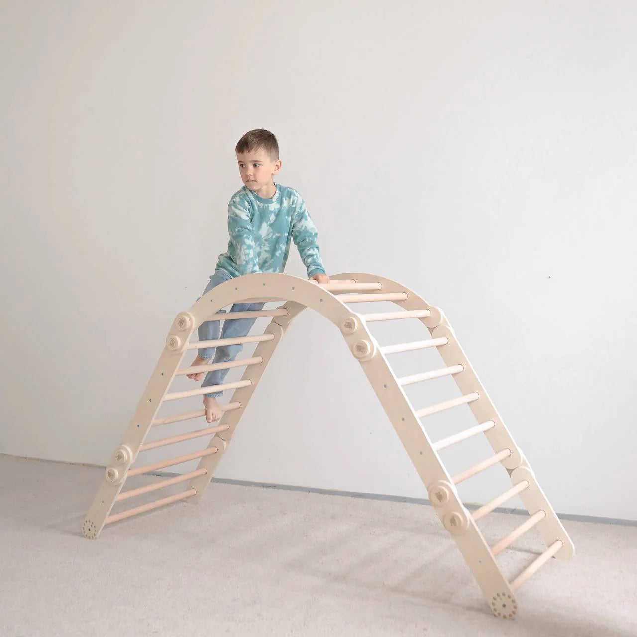 BusyKids - Grand Ensemble d'Escalade Inclinable (set L avec Rocker) - Bois Brut (non verni) - 18 à 24 mois BusyKids BusyKids - Grand Ensemble d'Escalade Inclinable (set L avec Rocker) - Bois Brut (non verni) - 18 à 24 mois myplayground