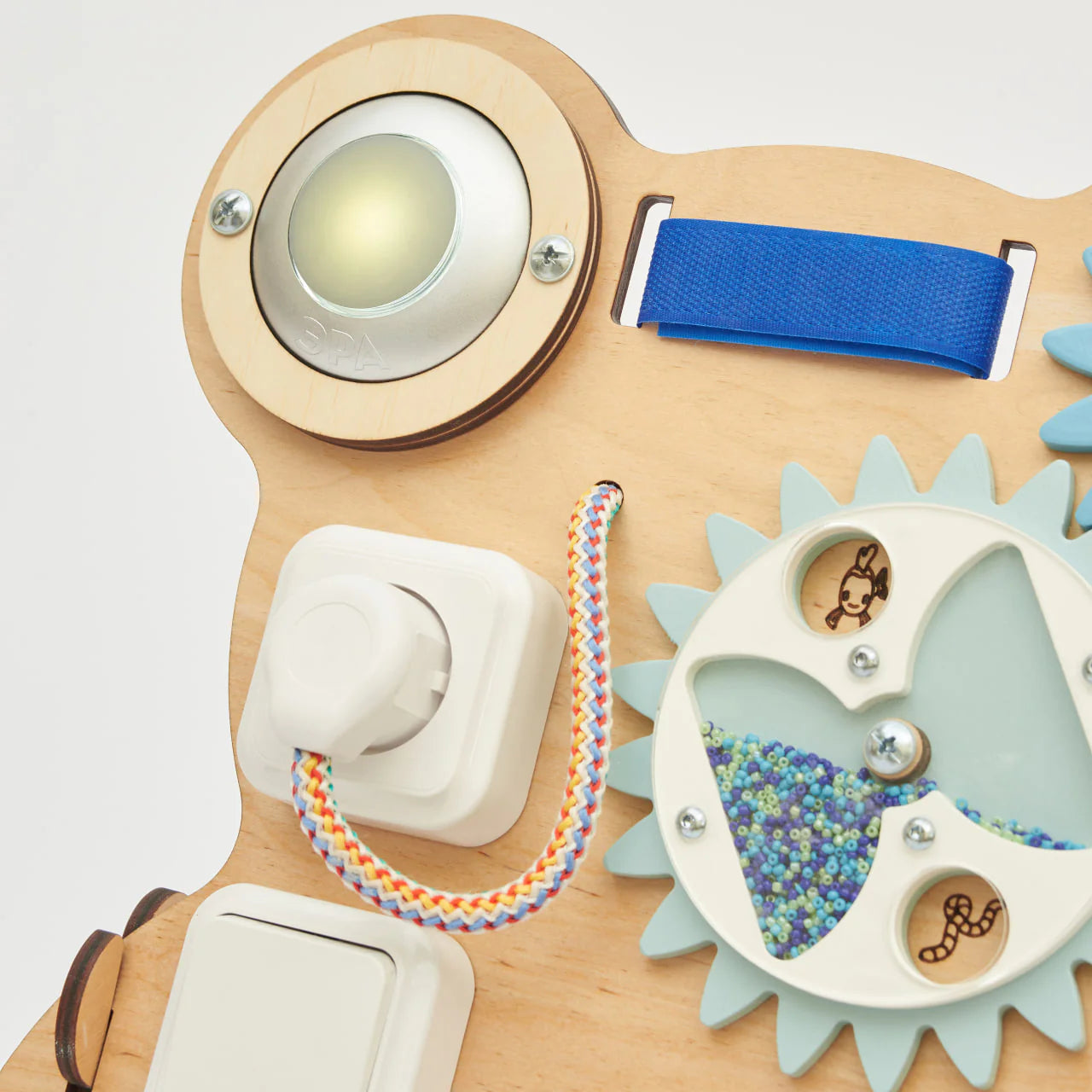 Busy Board « Ourson Curieux » - Bois Natura, 12 mois - BusyKids BusyKids myplayground