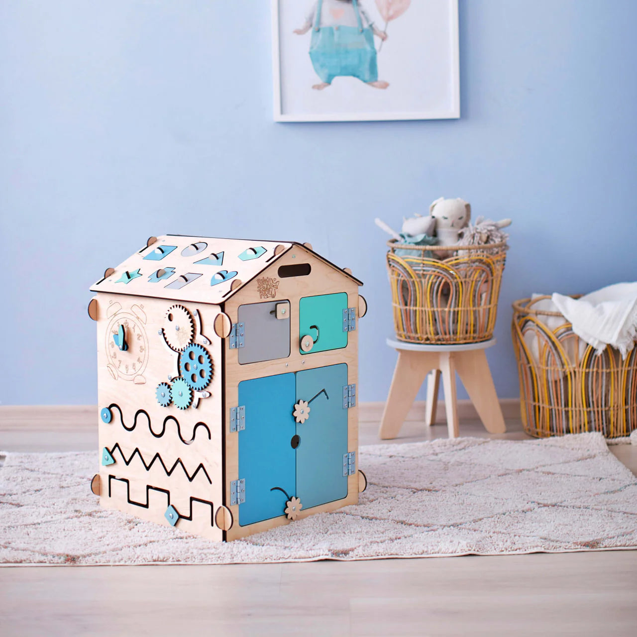 BusyKids - Maisonnette Éducative Couleurs Menthe Édition Limitée - Bois Natura - 12 à 18 mois BusyKids myplayground