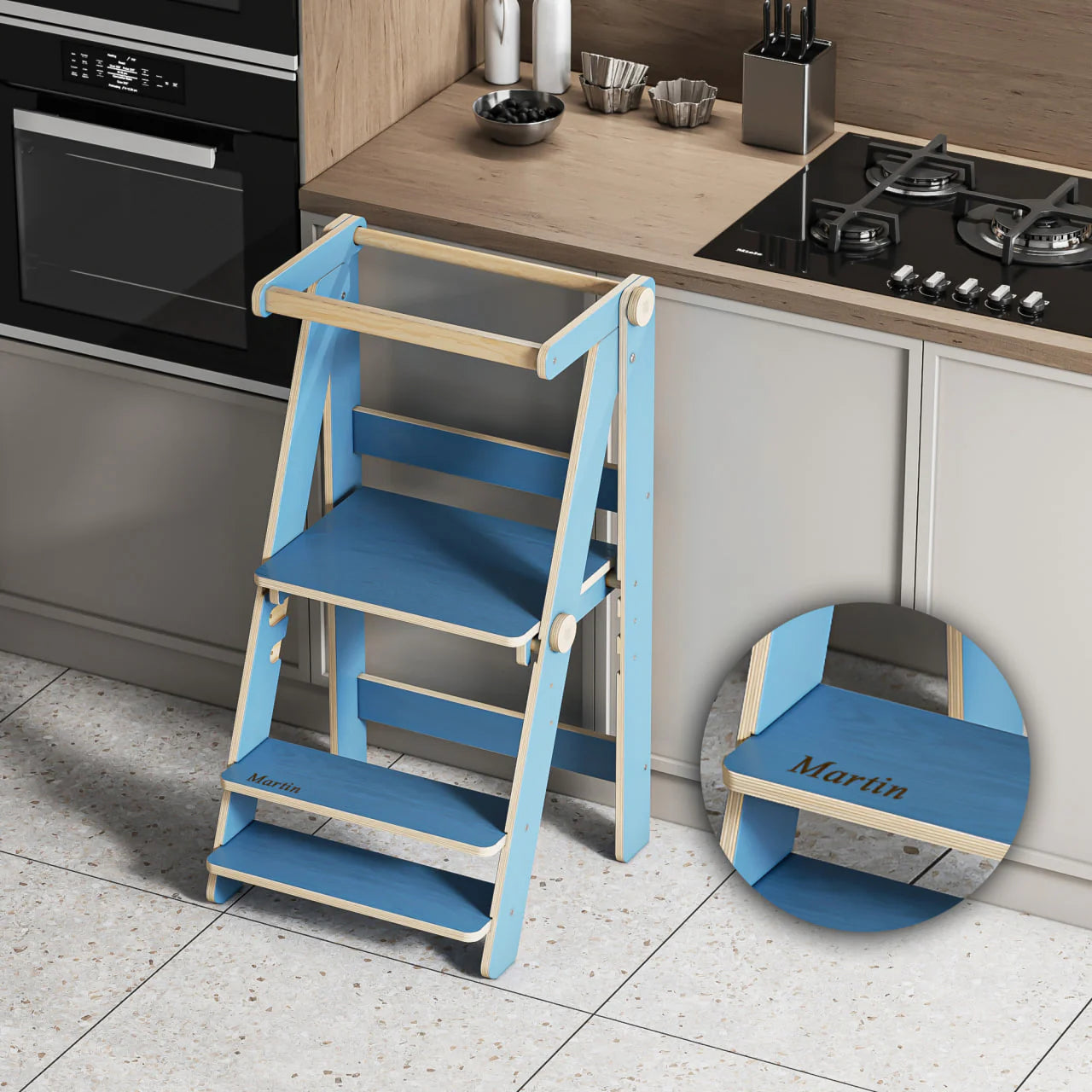 BusyKids - Tour d'Apprentissage Pliable - Bois Brut (non verni) - 18 à 24 mois BusyKids BusyKids - Tour d'Apprentissage Pliable - Bois Brut (non verni) - 18 à 24 mois myplayground