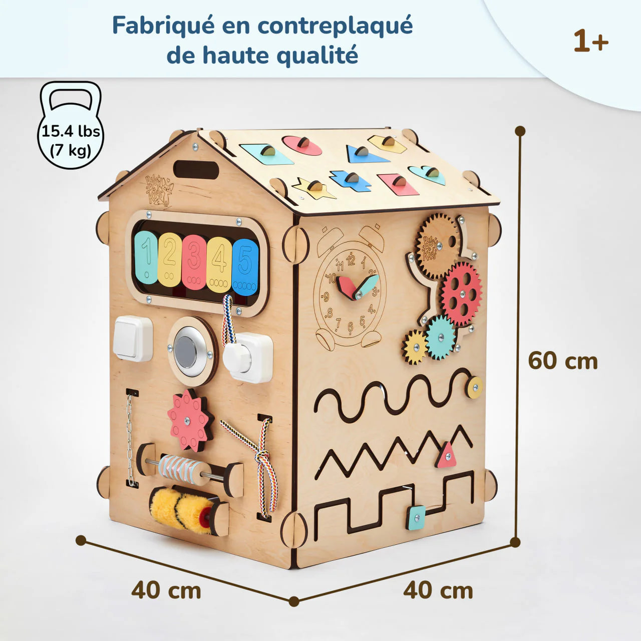 Ensemble Maisonnette Natura et Cube Interactif - Bois Natura - 12 à 18 mois - BusyKids BusyKids myplayground