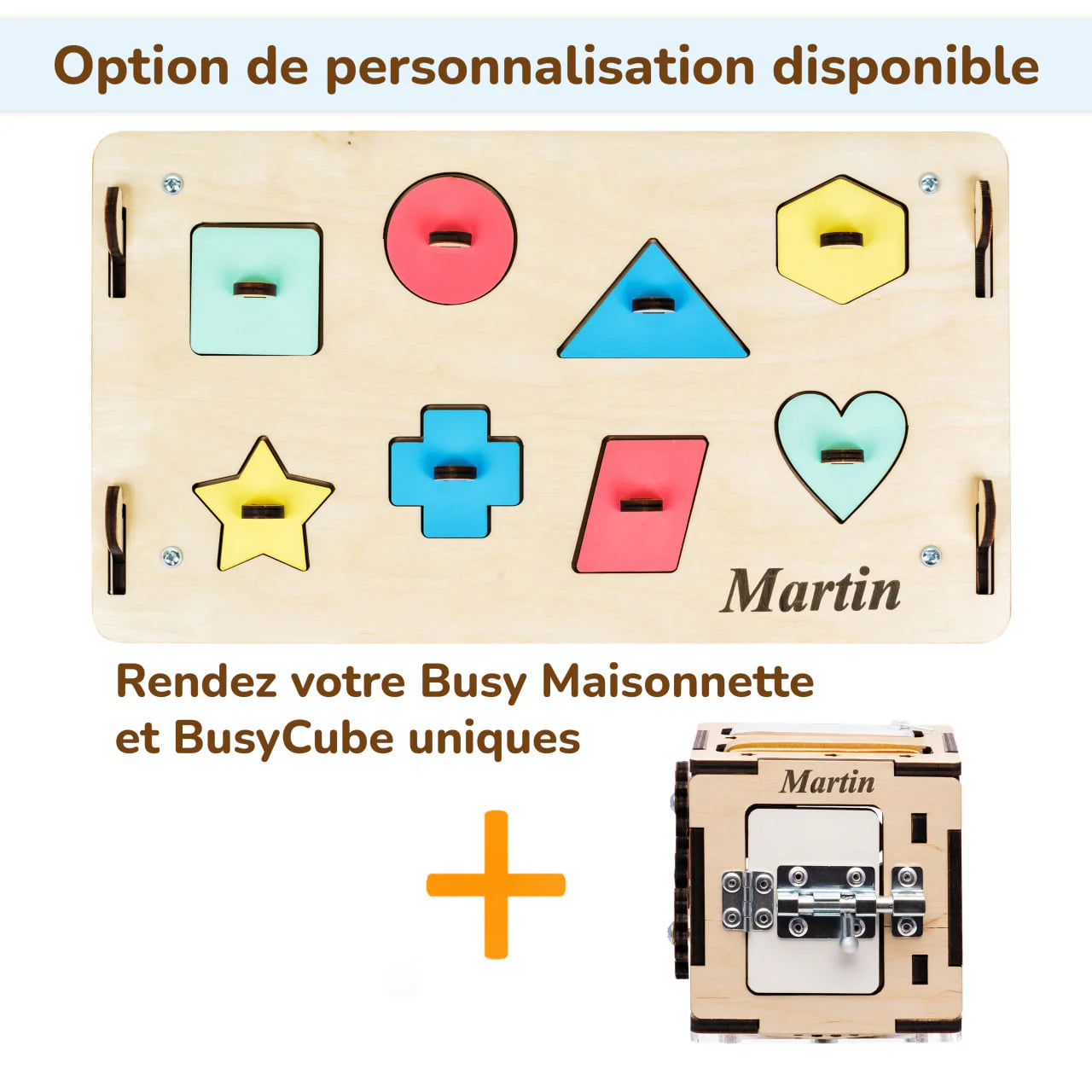 Ensemble Maisonnette Natura et Cube Interactif - Bois Natura - 12 à 18 mois - BusyKids BusyKids myplayground