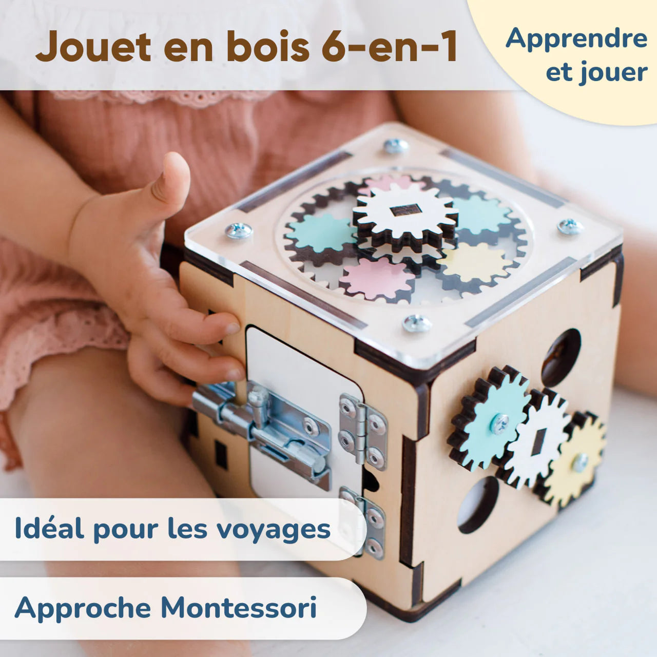 Cube d'activités - Bois Natura, 12 mois - BusyKids BusyKids myplayground