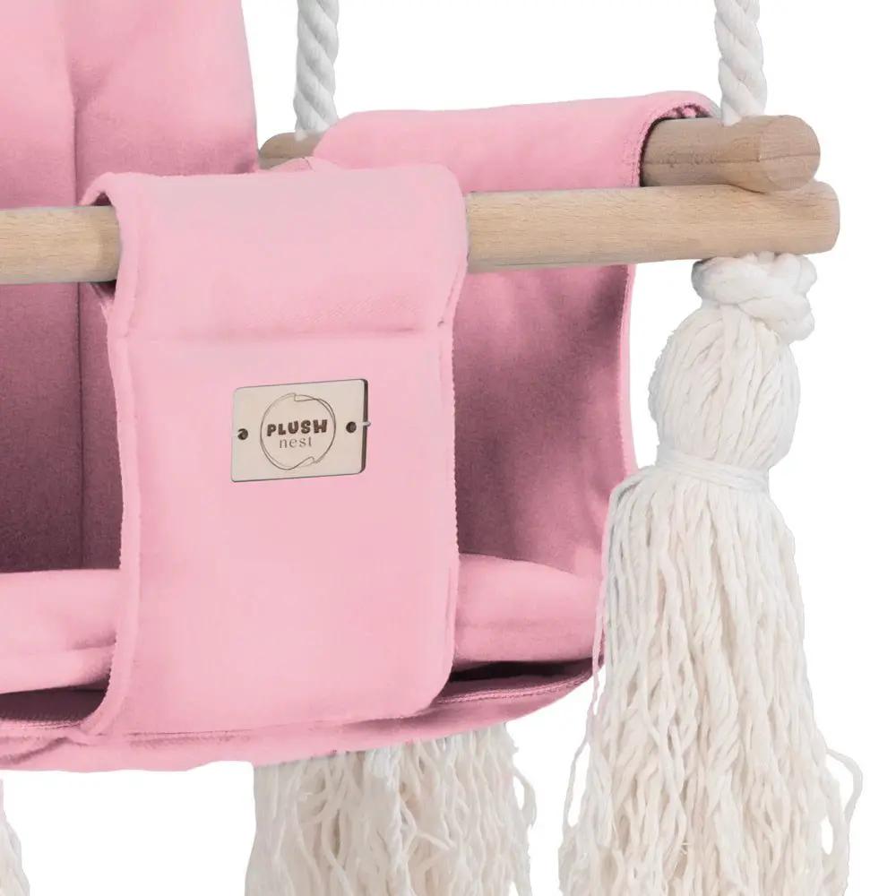 Balançoire Ourson - Velours rose - Plush Nest by Misioo