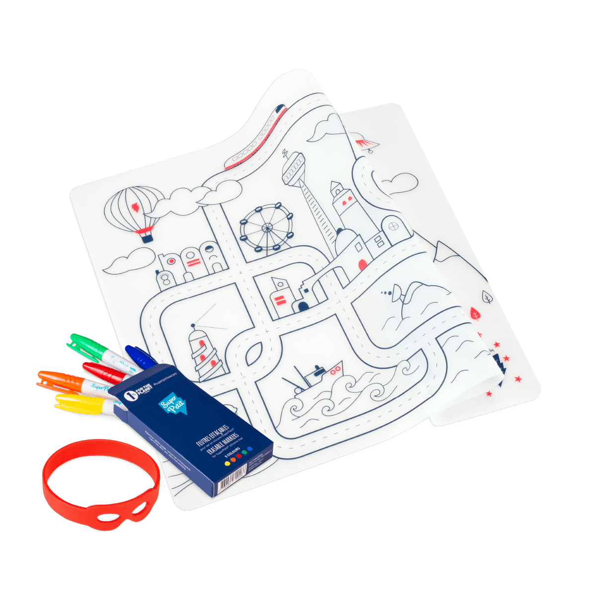 Jeu éducatif: Set de table en silicone CITY - Réutilisable by SuperPetit