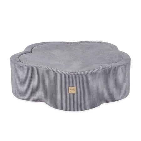 Piscine à balles, 95x30, gris, velours côtelé premium, Floral Fun Zone - Plush Nest - Misioo - myplayground