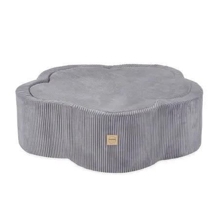 Piscine à balles, 95x30, gris, velours côtelé premium, Floral Fun Zone -Plush Nest - Misioo by Misioo