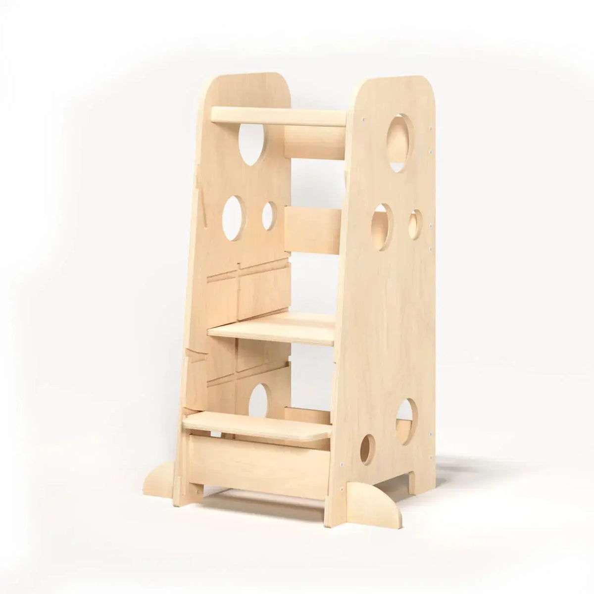 Tour Ajustable d’Apprentissage 3-en-1 XL - Bois Brut (non verni) - 18 à 24 mois - BusyKids by BusyKids