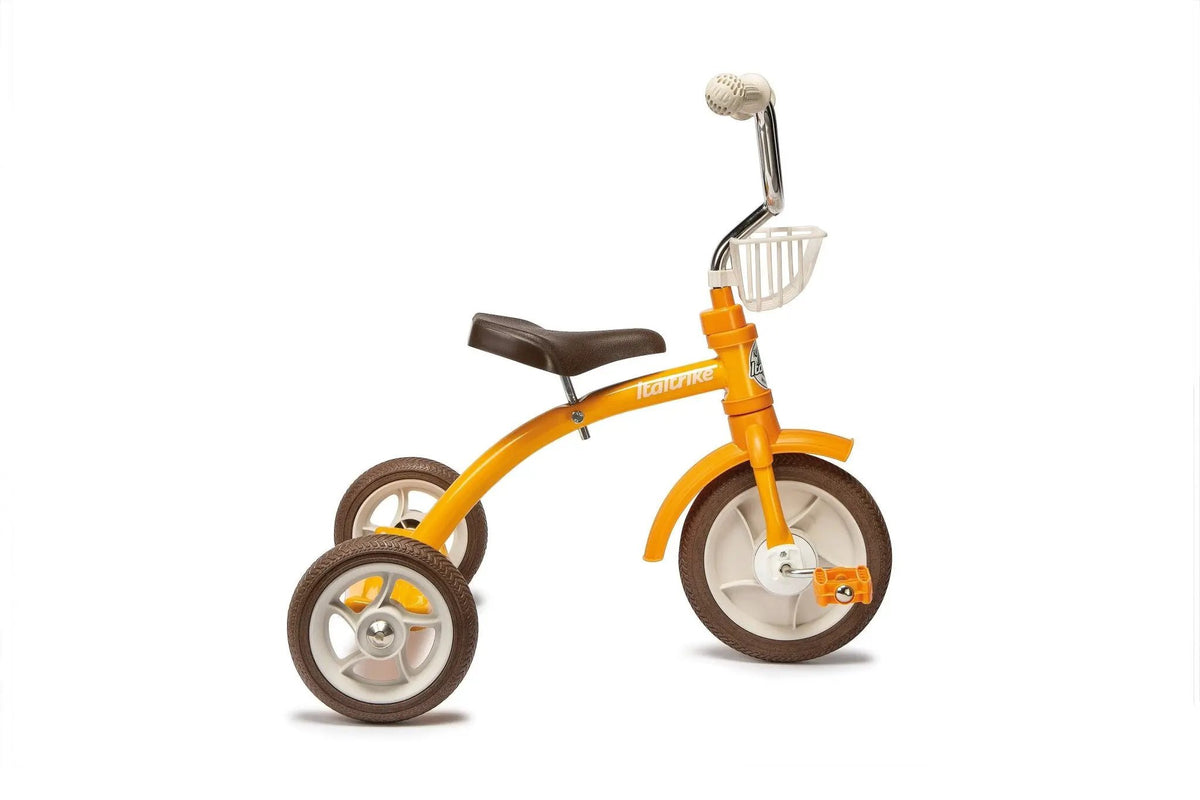 Tricycle Super Lucy Road Work Orange Italtrike Pour Enfants 2 À 5 Ans Châssis Métal Robuste Guidon Chromé Roues Gomme by Italtrike
