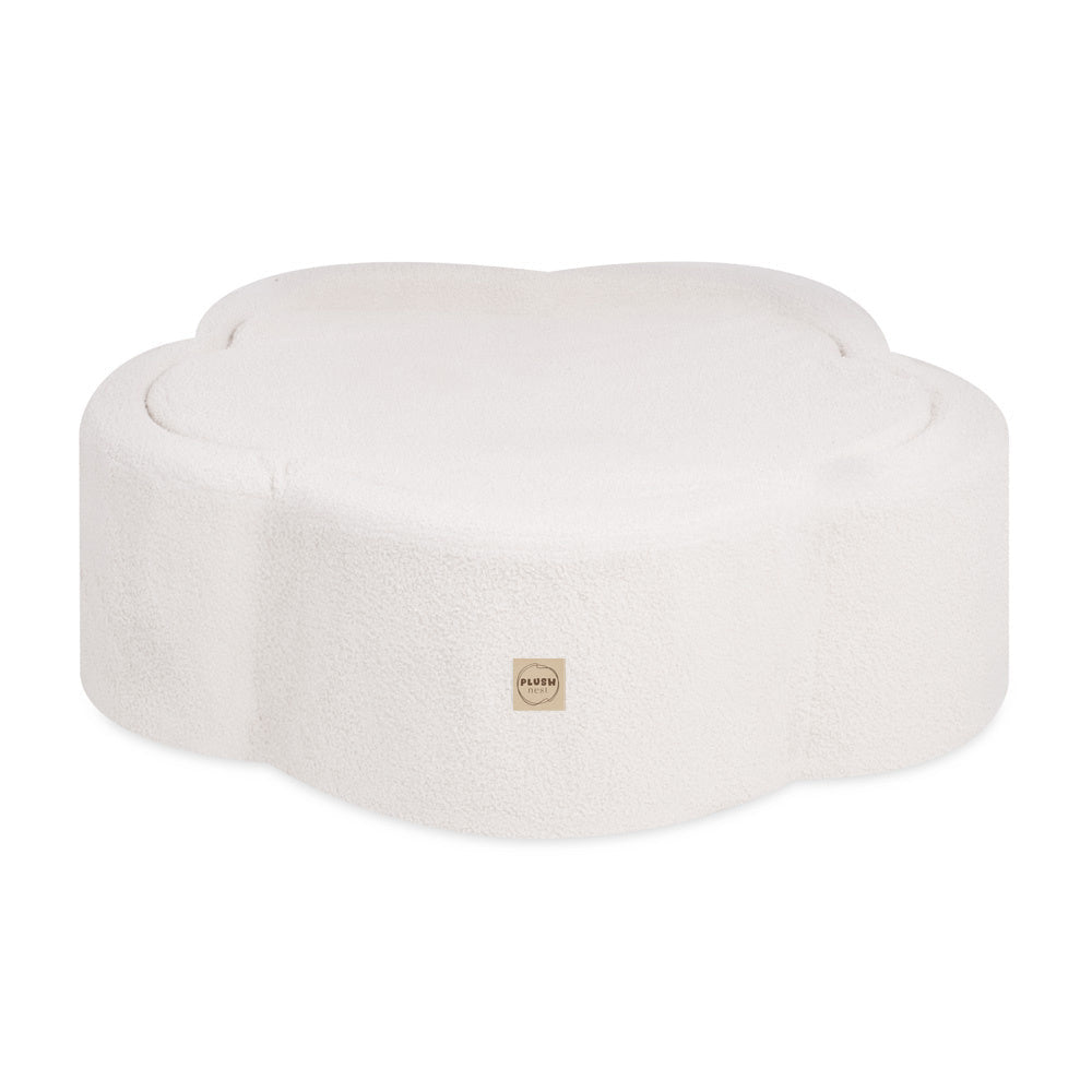 Piscine à balles avec tapis, 95x30 cm, agneau crème, Floral Fun Zone (+ 200 boules or, perle, perle rose clair) - Plush Nest - Misioo - myplayground