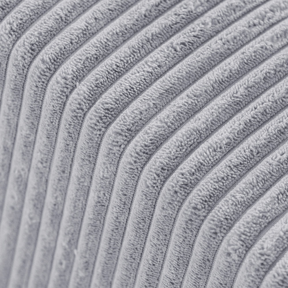 Pouf rond 40x30 cm - Velours côtelé gris premium, coussin de sol - Plush Nest - myplayground