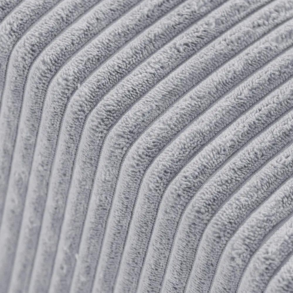 Pouf rond 40x30 cm - Velours côtelé gris premium, coussin de sol- Plush Nest by Misioo