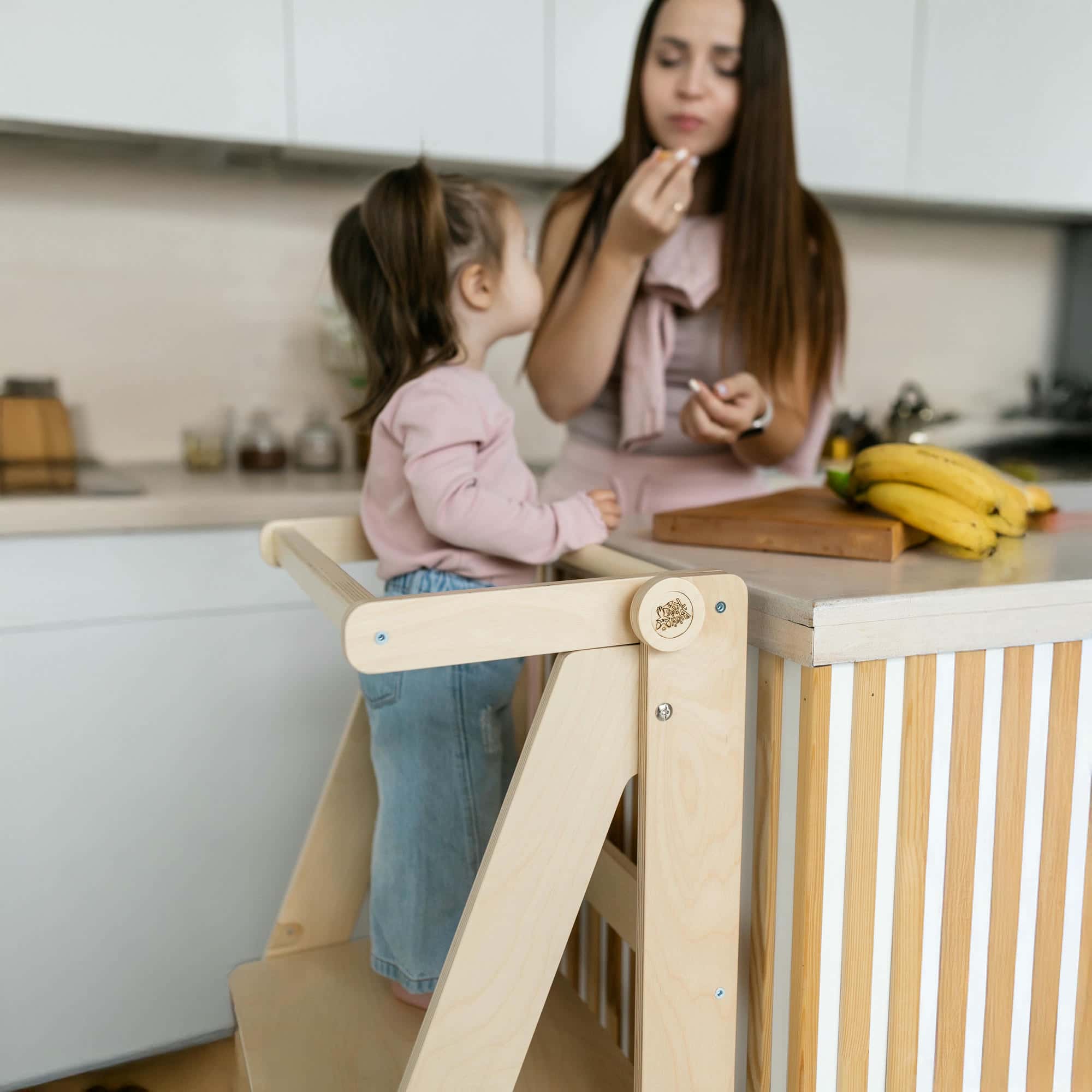 Tour d'Apprentissage Pliable - Bois Brut (non verni), 18 à 24 mois - BusyKids - myplayground